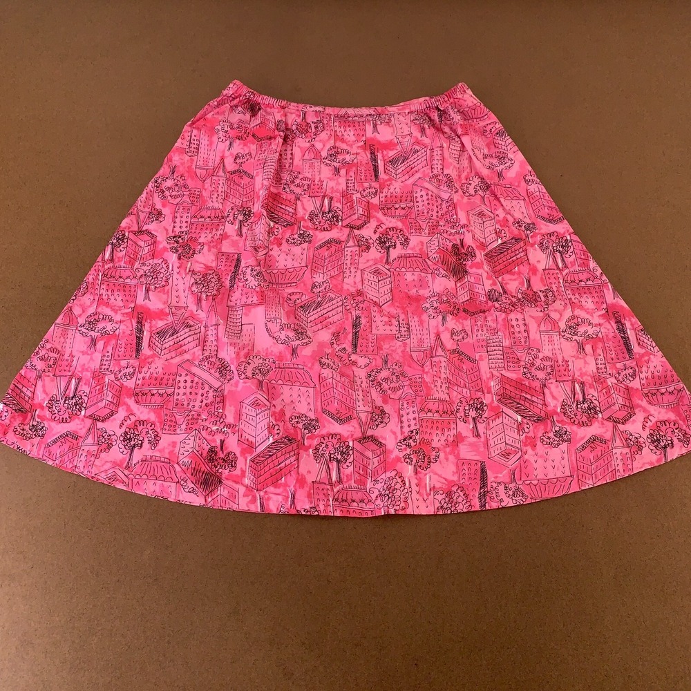 Karen Scott Sport Women's Size 14 Pink Printed Mid Rise Knee Length A Line Skirt - Picture 3 of 8
